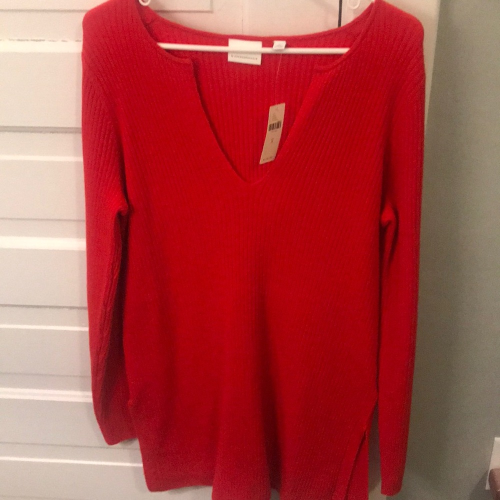 Anthropologie Red M Oversized Knit Sweater